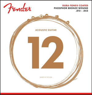 Fender 860L Phosphor Bronze Dura-Tone Acoustic Guitar Strings, LIGHT 12-53