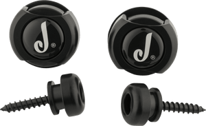 Genuine Jackson J LOGO BLACK Guitar Strat/Tele Straplocks Strap Locks Set