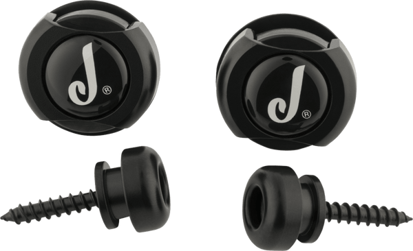 Genuine Jackson J LOGO BLACK Guitar Strat/Tele Straplocks Strap Locks Set