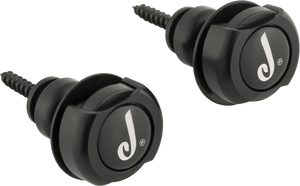 Genuine Jackson J LOGO BLACK Guitar Strat/Tele Straplocks Strap Locks Set