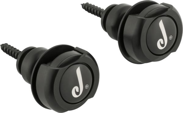 Genuine Jackson J LOGO BLACK Guitar Strat/Tele Straplocks Strap Locks Set