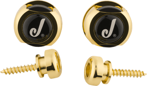 Genuine Jackson J LOGO GOLD Guitar Strat/Tele Straplocks Strap Locks Set
