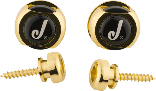 Genuine Jackson J LOGO GOLD Guitar Strat/Tele Straplocks Strap Locks Set