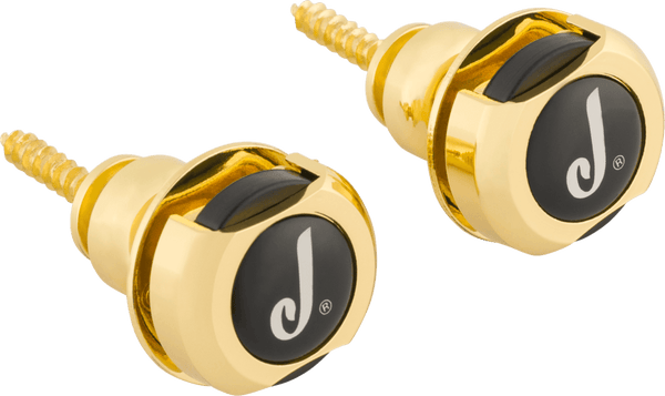 Genuine Jackson J LOGO GOLD Guitar Strat/Tele Straplocks Strap Locks Set