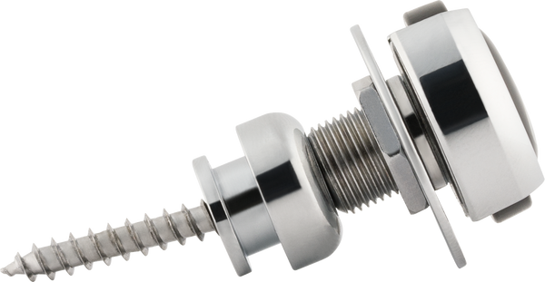 Genuine Jackson J LOGO CHROME Guitar Strat/Tele Straplocks Strap Locks Set