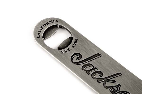 Jackson Logo Magnetized Hand Held Logo Bottle Opener, Guitar Player Gift
