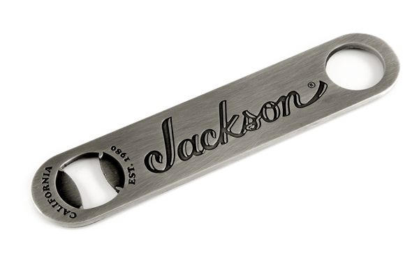 Jackson Logo Magnetized Hand Held Logo Bottle Opener, Guitar Player Gift