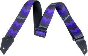 Genuine Jackson Logo Guitar Strap with Double V Pattern, Black/Purple