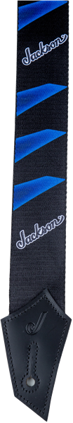 Genuine Jackson Logo Guitar Strap, Headstock Pattern, Black/Blue