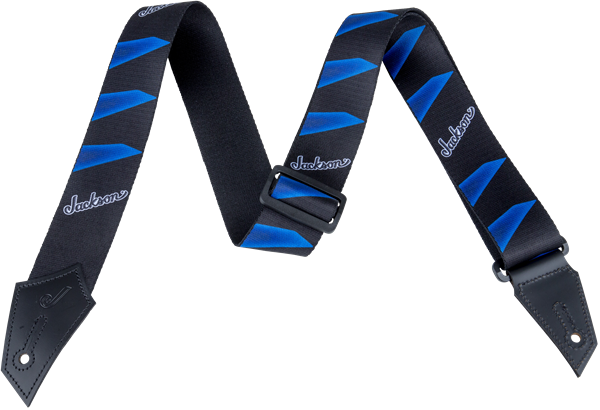 Genuine Jackson Logo Guitar Strap, Headstock Pattern, Black/Blue