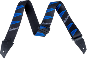 Genuine Jackson Logo Guitar Strap, Headstock Pattern, Black/Blue