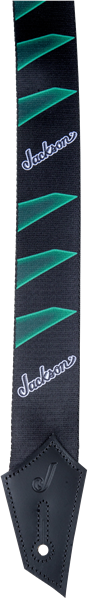 Genuine Jackson Logo Guitar Strap, Headstock Pattern, Black/Green