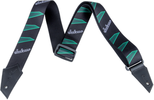 Genuine Jackson Logo Guitar Strap, Headstock Pattern, Black/Green