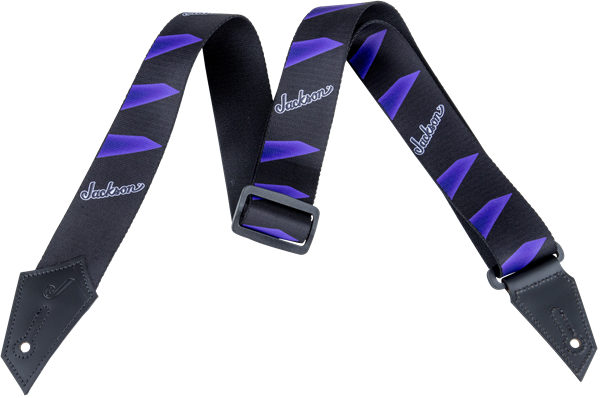 Genuine Jackson Logo Guitar Strap, Headstock Pattern, Black/Purple