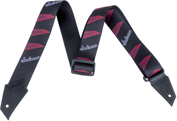 Genuine Jackson Logo Guitar Strap, Headstock Pattern, Black/Red