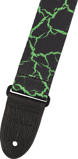 Genuine Jackson Guitar Strap, 2" Poly Strap, Green Crackle