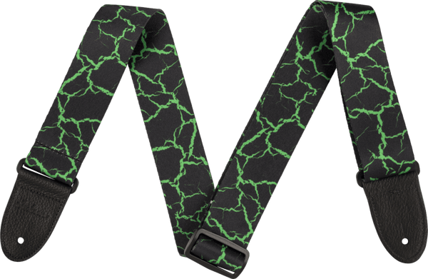Genuine Jackson Guitar Strap, 2" Poly Strap, Green Crackle