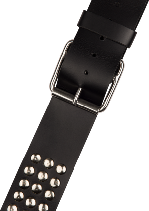 Jackson Stud Leather Strap, Black, 2.5"