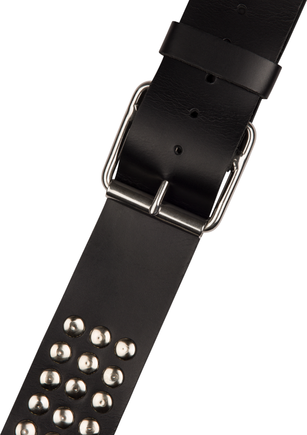 Jackson Stud Leather Strap, Black, 2.5"