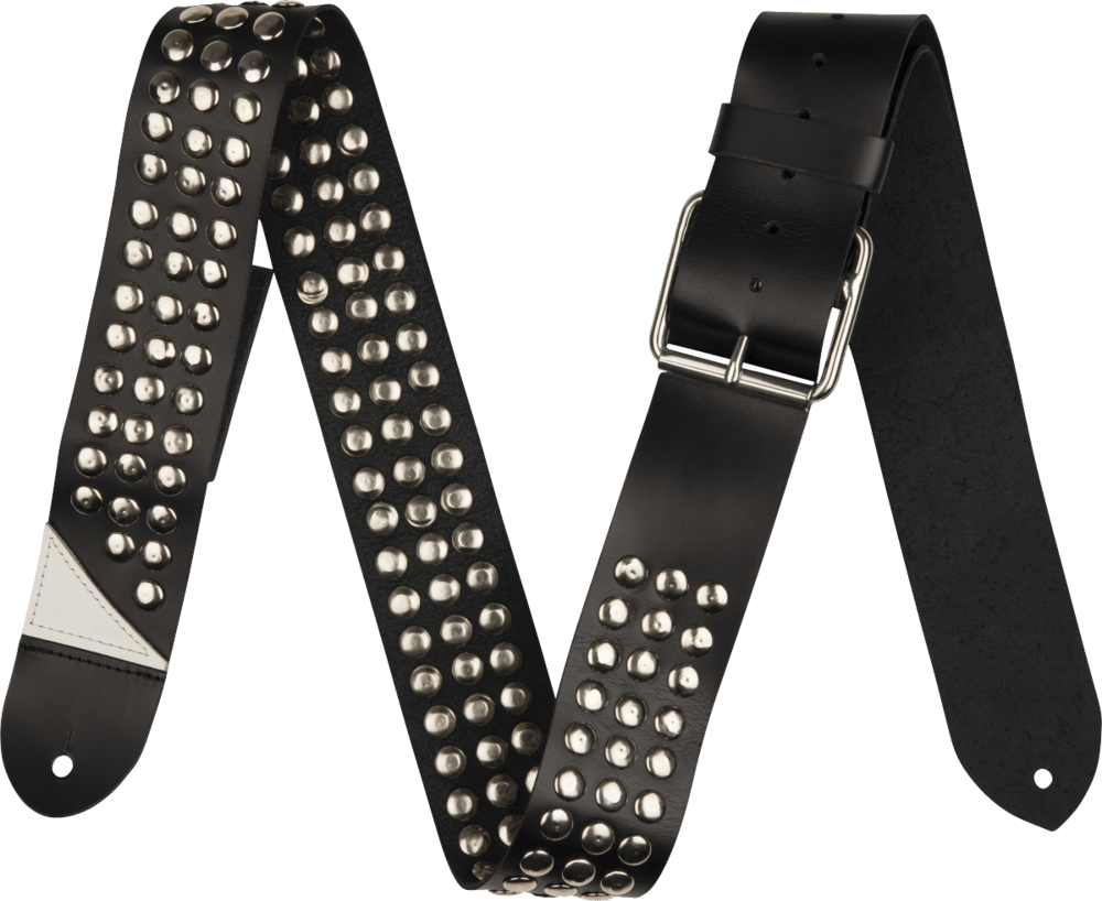Jackson Stud Leather Strap, Black, 2.5"