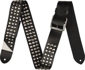 Jackson Stud Leather Strap, Black, 2.5"