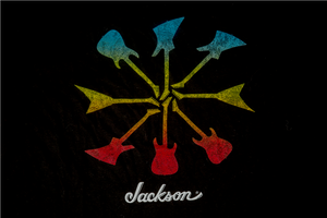 Jackson Guitars Guitar Shapes Logo Men's Tee T-Shirt, Black, XXL (2XL)