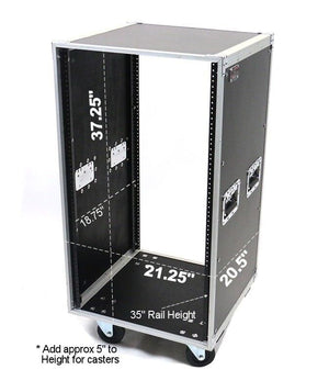 OSP 20-Space Studio Amp/Effects Rack Case with Casters/Wheels - KD20U