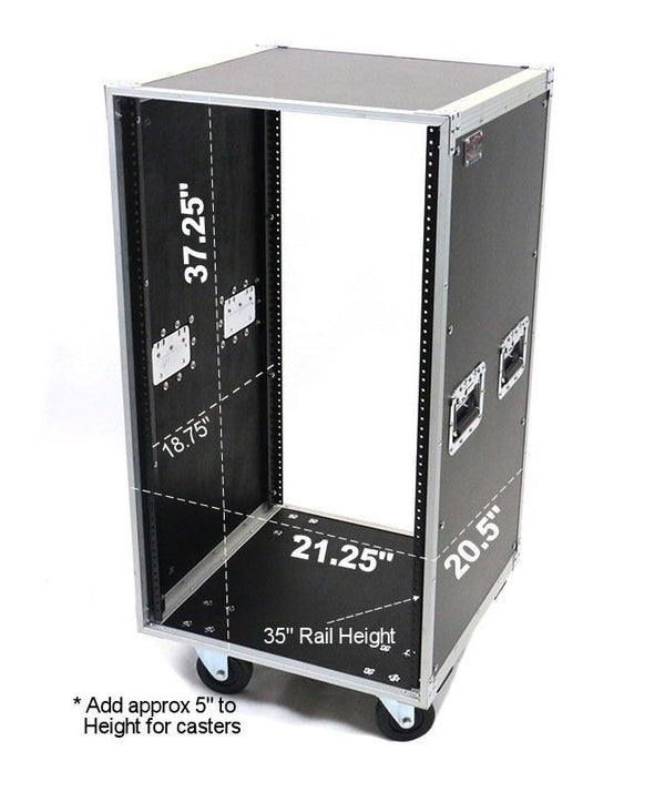 OSP 20-Space Studio Amp/Effects Rack Case with Casters/Wheels - KD20U