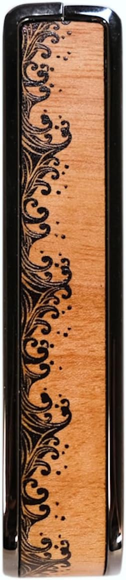 Thalia Deluxe Series Guitar Capo - Flamed Maple Waves, Black Chrome