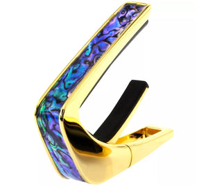 Thalia Shell Collection Guitar Capo - Blue Abalone Inlay, 24k Gold
