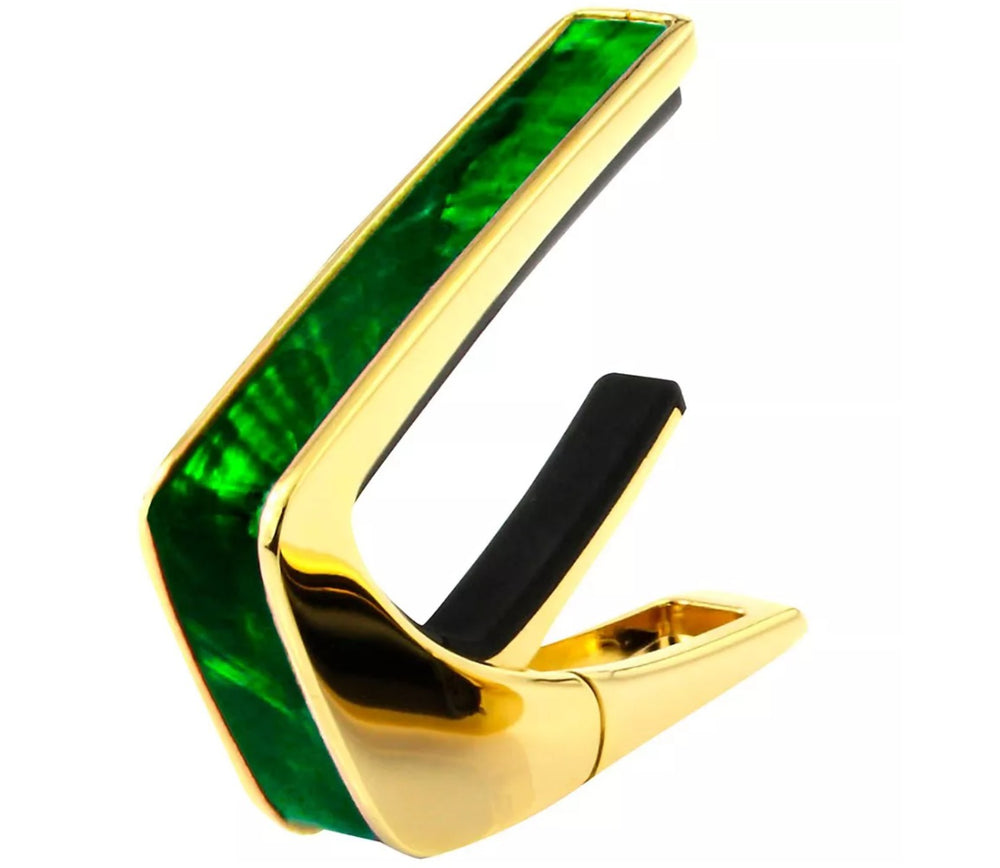 Thalia Shell Collection Guitar Capo - Green Angel Wing Inlay, 24k Gold
