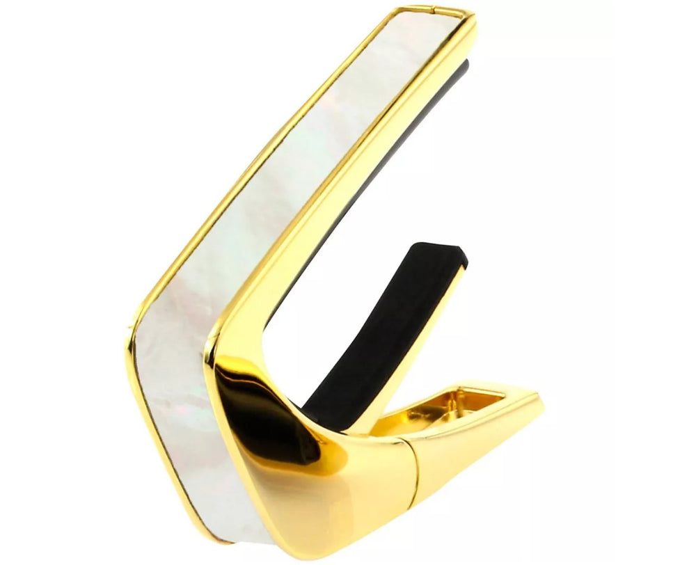 Thalia Shell Collection Guitar Capo - White Mother of Pearl, 24k Gold