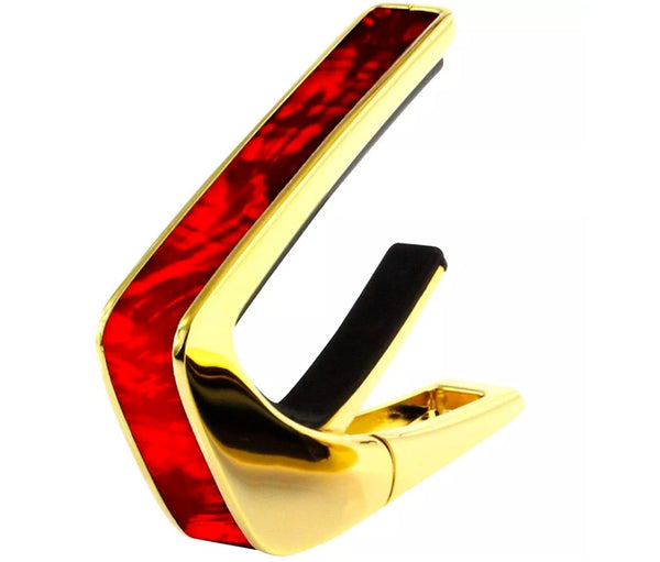 Thalia Shell Collection Guitar Capo - Red Angel Wing Inlay, 24k Gold