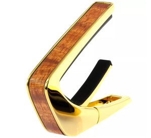 Thalia Wood Collection Guitar Capo - Sapele Inlay, 24k Gold