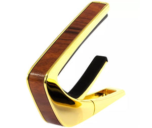 Thalia Wood Collection Guitar Capo - Santos Rosewood Inlay, 24k Gold