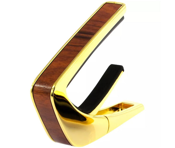 Thalia Wood Collection Guitar Capo - Santos Rosewood Inlay, 24k Gold