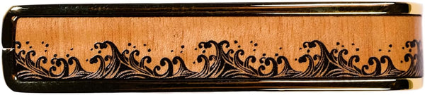 Thalia Deluxe Series Guitar Capo - Flamed Maple Waves, 24k Gold