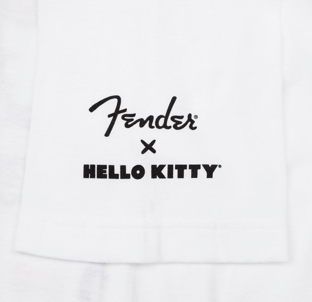 Fender X Hello Kitty Official Sleeve Hit Logo Tee/T-Shirt, White, EXTRA LARGE (XL)
