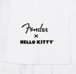 Fender X Hello Kitty Official Sleeve Hit Logo Tee/T-Shirt, White, EXTRA LARGE (XL)