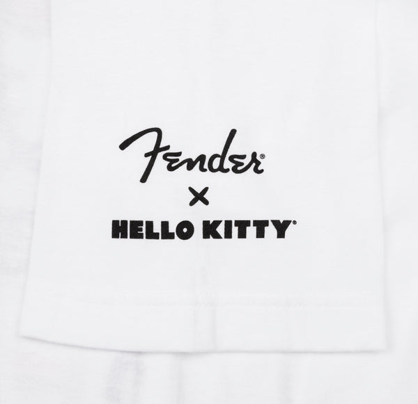 Fender X Hello Kitty Official Sleeve Hit Logo Tee/T-Shirt, White, EXTRA LARGE (XL)