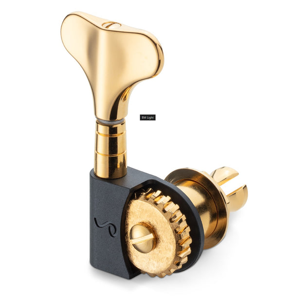 Schaller Germany 2x2 BM Light M4, Lightweight Split-Post Bass Tuners Set, GOLD
