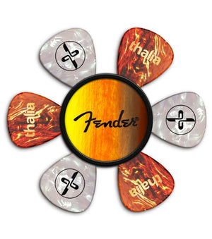 Thalia X Fender Pick Puck, Guitar Pick Holder, Sunburst/Black Spaghetti Logo