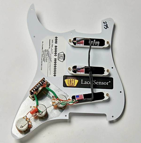 Lace Sensor Triple Gold Loaded Pickguard for Strat, WHITE, 21042