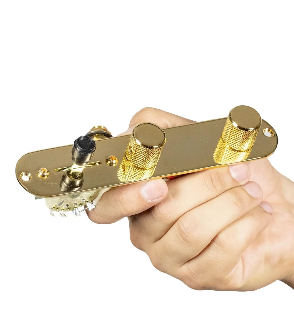 920D Custom 920D Custom T7W-G Upgraded Replacement 7 Way Control Plate for Telecaster Style Guitar, Gold