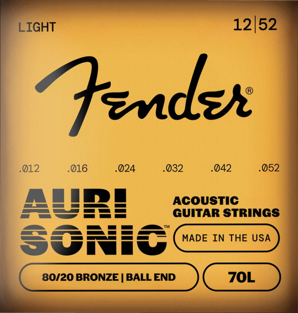 Fender 70L AuriSonic 80/20 Bronze Acoustic Guitar Strings - LIGHT 12-52