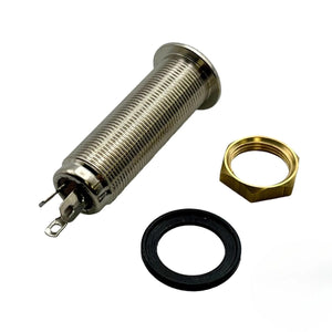 Ibanez Long Threaded 1/4" Stereo TRS Barrel Jack - Nickel, 3JKB6S001CH