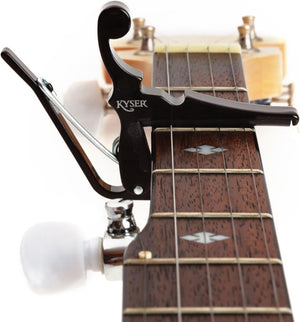 Kyser Quick-Change Capo, Black - for Banjos, Ukes, & Mandolins, USA Made, KBMBA