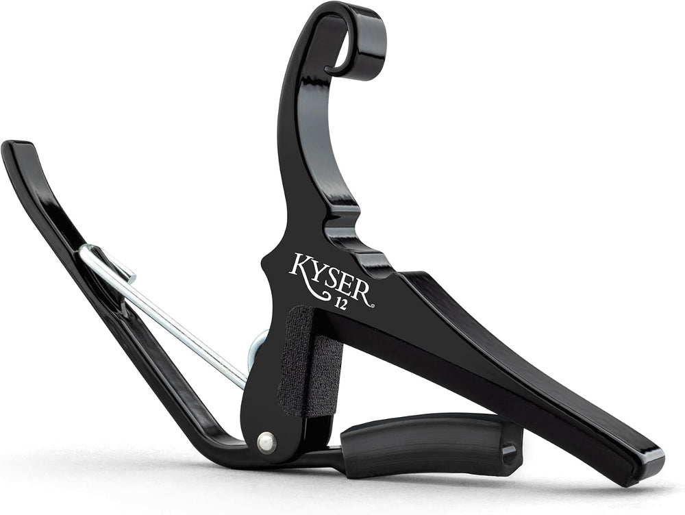 Kyser Quick-Change Capo, Black - for 12-String Acoustic Guitar, USA Made, KG12BA
