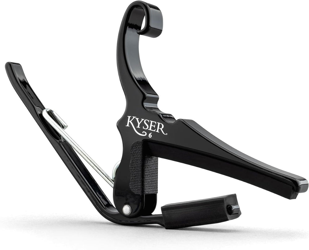 Kyser Quick-Change Capo, Black - for 6-String Acoustic Guitar, USA Made, KG6BA