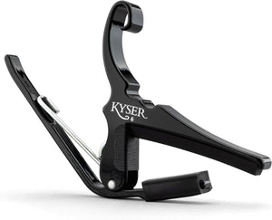 Kyser Quick-Change Capo, Black - for 6-String Acoustic Guitar, USA Made, KG6BA
